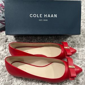 Cole Haan Red Leather Ballet Flats